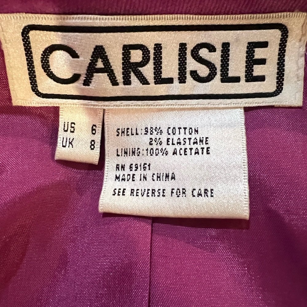 Carlisle purple pink pants suit size 6 - Picture 8 of 8